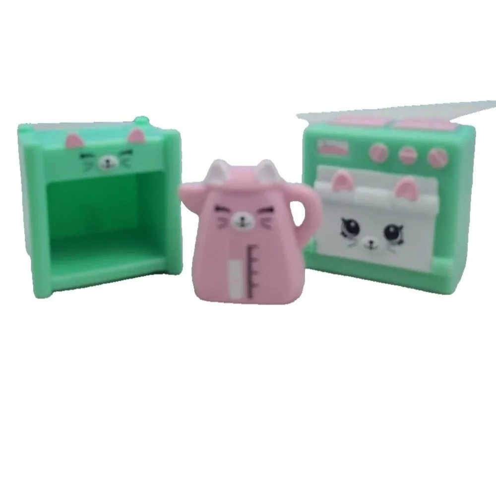 Shopkins Happy Places Kitty Kitchen Petkins Furniture Lot Mint Green Oven...